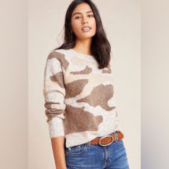NEW! Anthropologie MOTH Marjorie Camo Sweater - Size XS - $120 - Picture 1 of 13